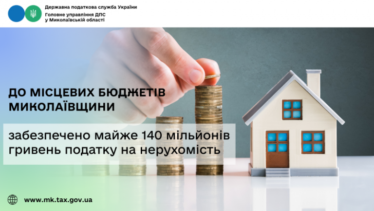 До місцевих бюджетів Миколаївщини забезпечено майже 140 мільйонів гривень податку на нерухомість