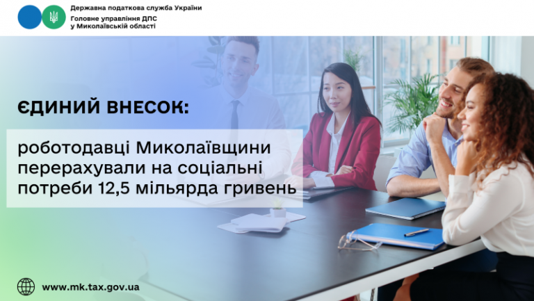 Єдиний внесок: роботодавці Миколаївщини перерахували на соціальні потреби 12,5 мільярда гривень